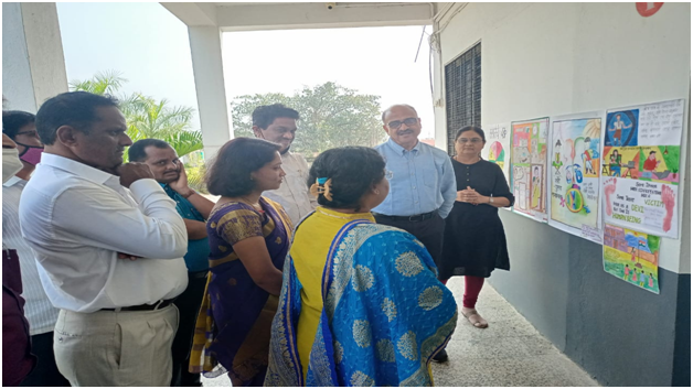 Hon.Prin. Dr.Bal Kamble sir& Staff are discussing on posters on ‘Gender Equity’